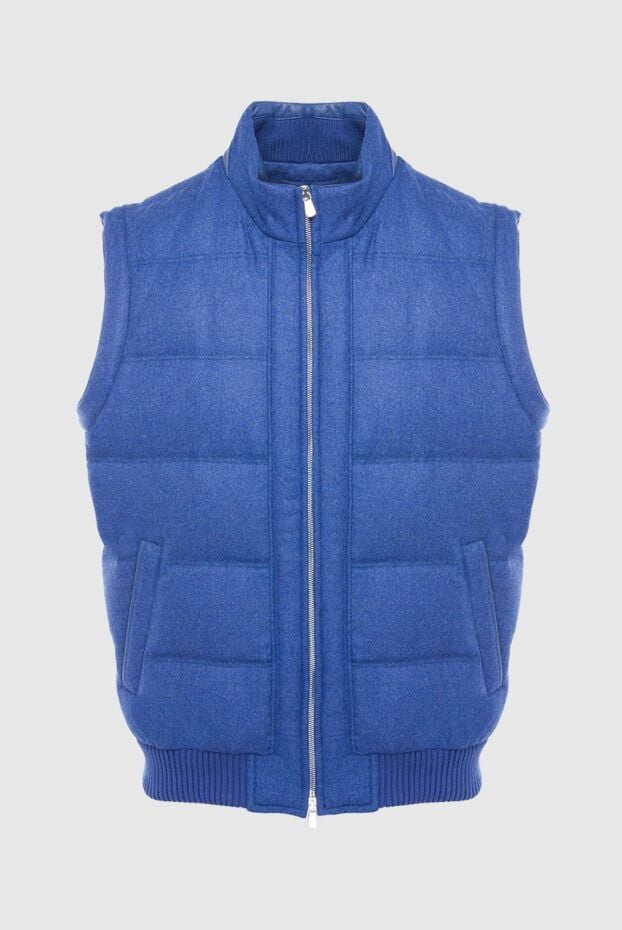 Enrico Mandelli men's quilted vest, warm, everyday, blue wool 165081 - photo 1