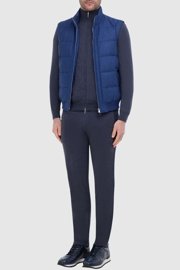 Enrico Mandelli men's quilted vest, warm, everyday, blue wool 165081 - photo 2