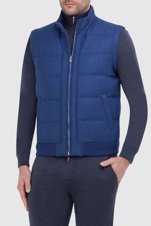 Enrico Mandelli men's quilted vest, warm, everyday, blue wool 165081 - photo 3