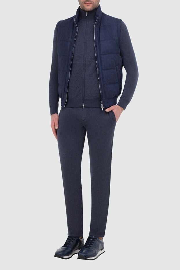 Enrico Mandelli men's blue sleeveless vest with zipper winter 165083 - photo 2