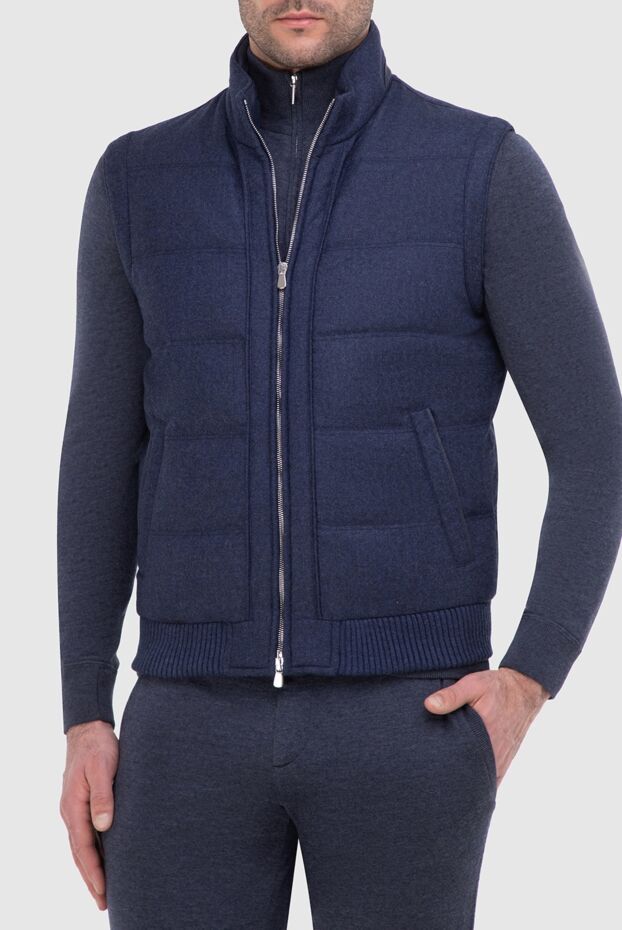 Enrico Mandelli men's blue sleeveless vest with zipper winter 165083 - photo 3