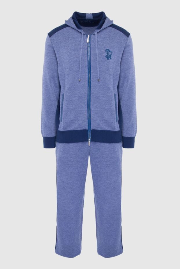Stefano Ricci men's sports suit made of cashmere and crocodile leather blue 165117 - photo 1