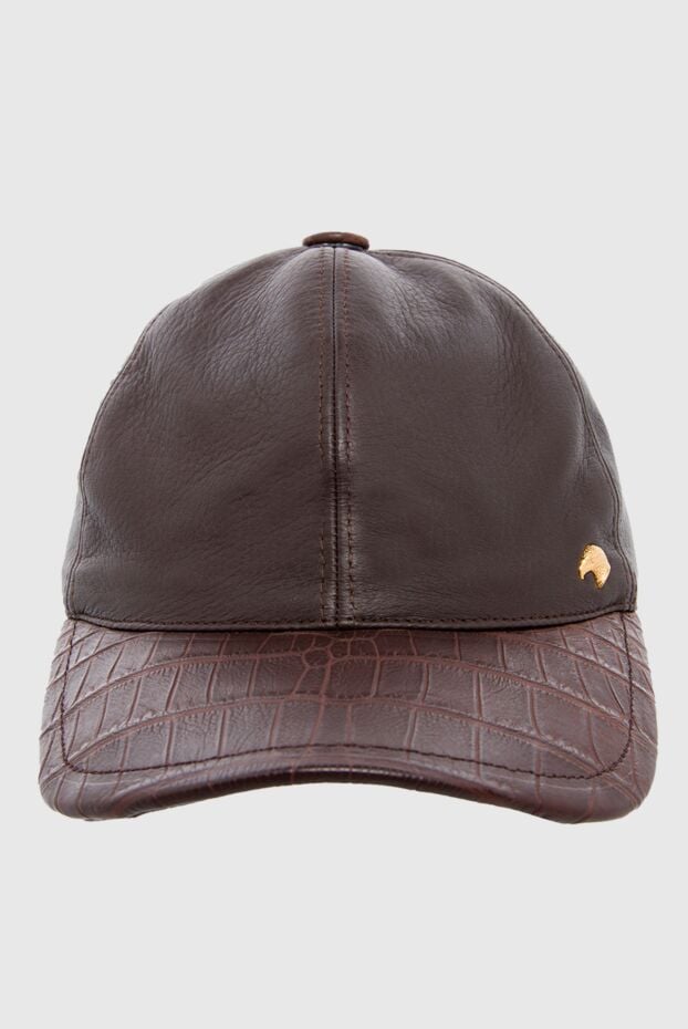 Stefano Ricci cap made of genuine leather and crocodile leather brown men's 165124 - photo 1