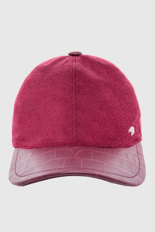 Stefano Ricci cap made of nubuck and crocodile leather burgundy for men 165165 - photo 1