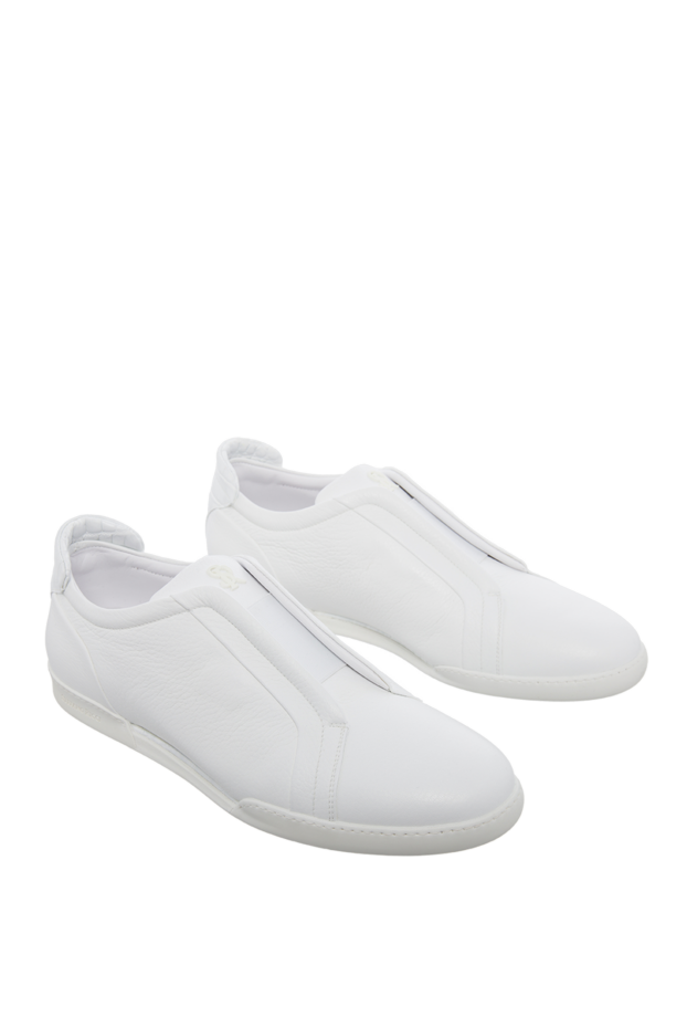 Stefano Ricci white genuine leather slip-ons with crocodile heel 165169 - photo 3