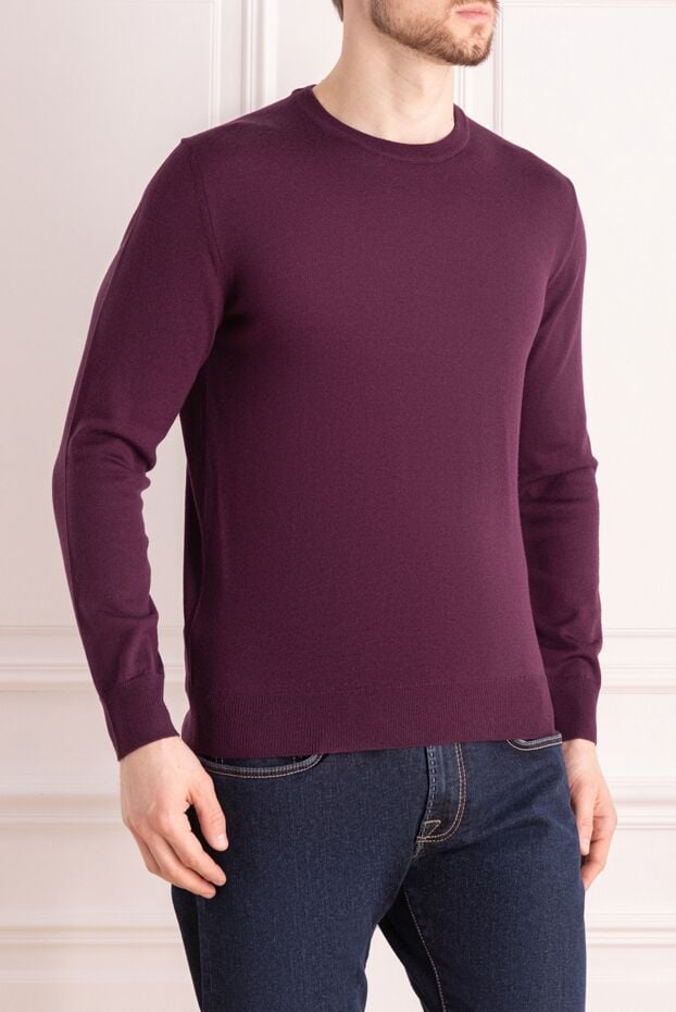 Dalmine burgundy wool jumper for men 165179 - photo 3