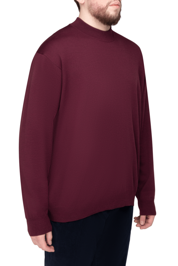 Dalmine men's high-collared stand-up woolen sweater in burgundy 165238 - photo 3