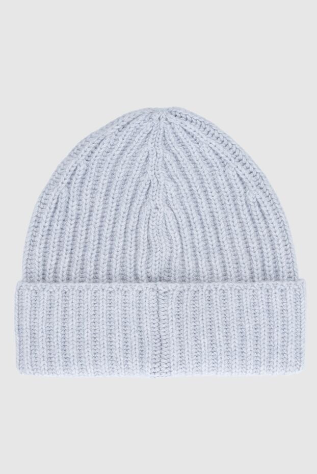 Malo light blue cashmere hat with chunky ribbed knit 165338 - photo 3