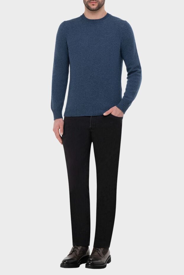 Gran Sasso light blue wool jumper with crew neck for men 165359 - photo 2