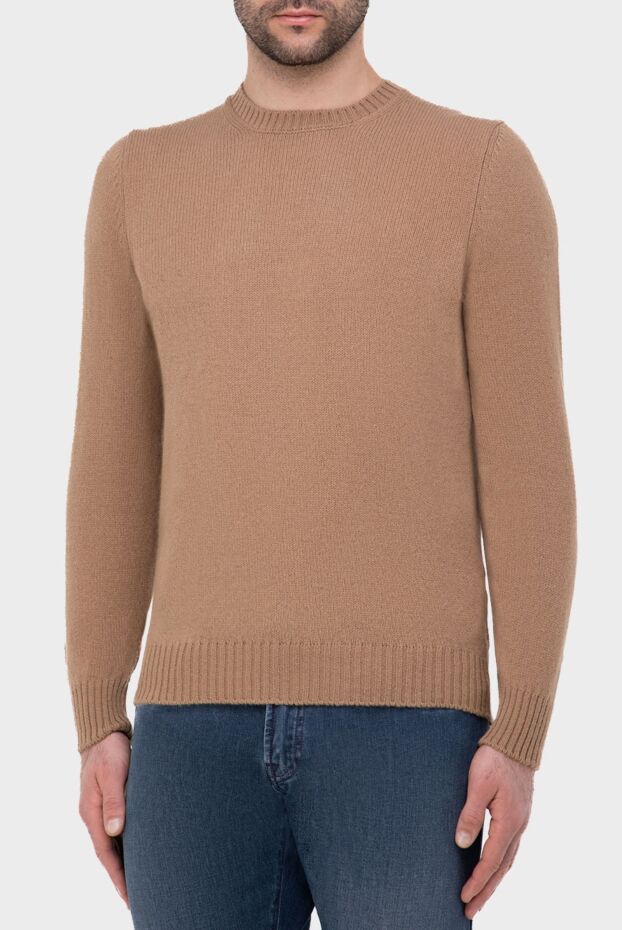 Gran Sasso brown wool jumper with crew neck for men 165361 - photo 3