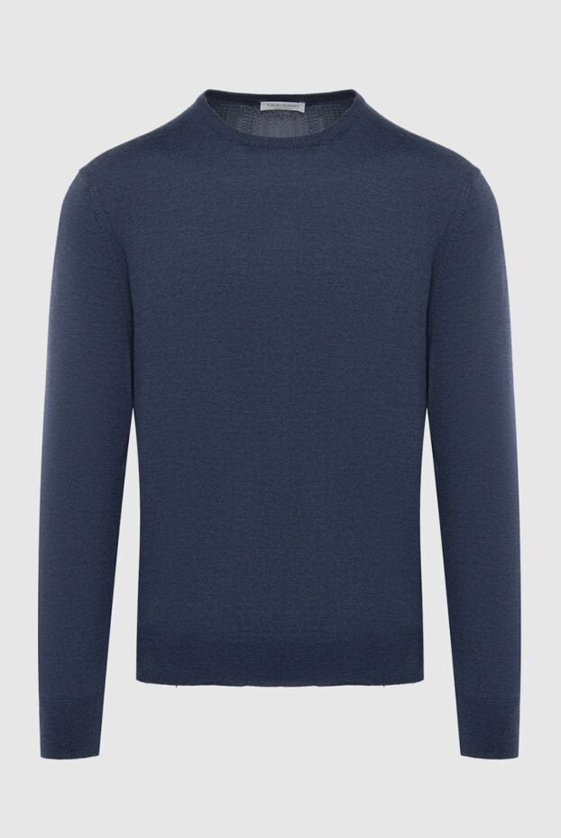 Gran Sasso dark blue basic wool jumper with crew neck for men 165388 - photo 1