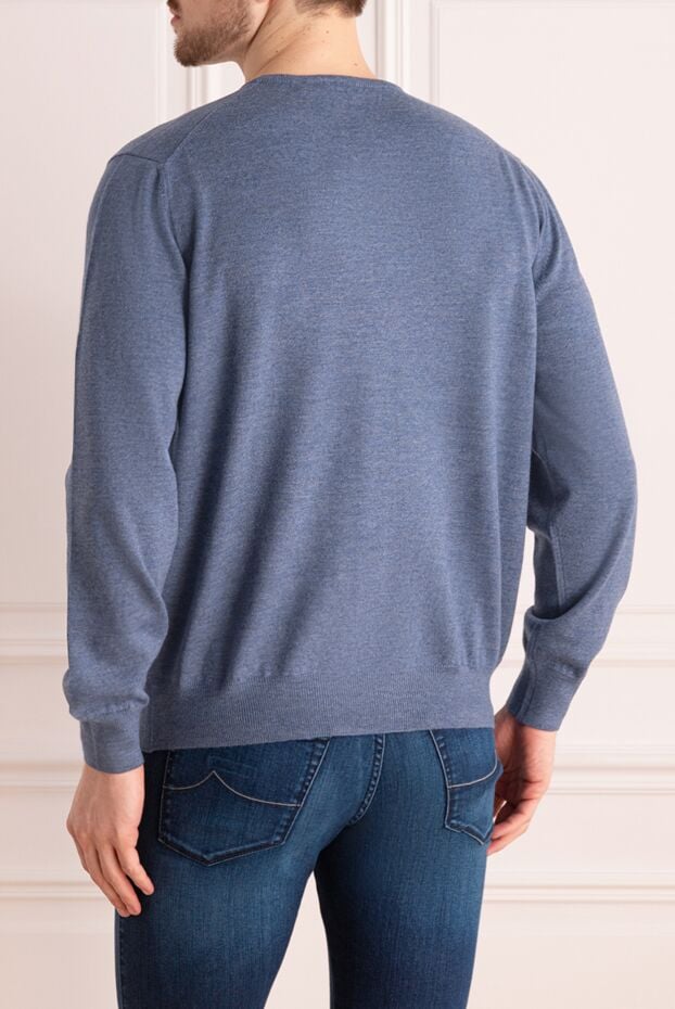Gran Sasso light blue basic wool jumper with crew neck for men 165390 - photo 3