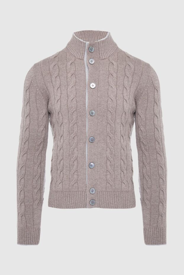 Gran Sasso man men's cardigan made of wool, cashmere and viscose, brown buy with prices and photos 165405 - photo 1