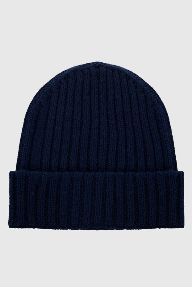 Gran Sasso blue ribbed cashmere beanie for men 165439 - photo 1