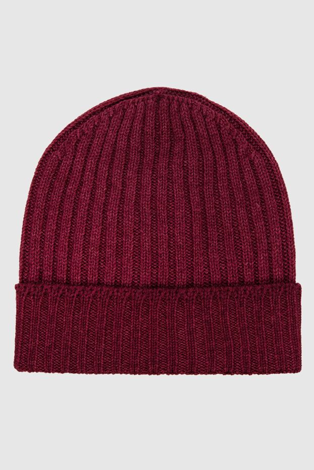 Gran Sasso burgundy men's wool hat with wide elastic and tight ribbed knit 165444 - photo 3