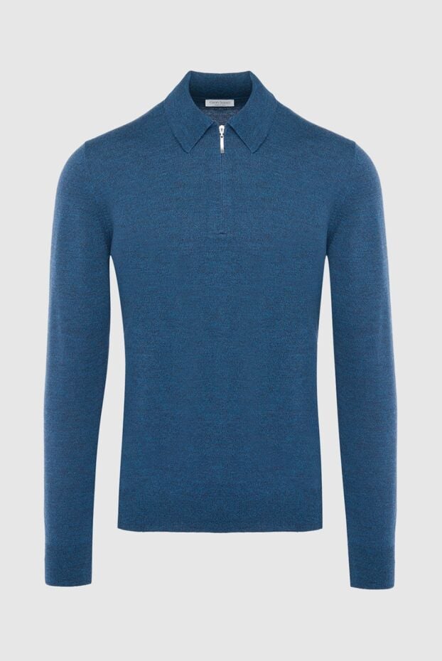 Gran Sasso wool polo with zip, simple cut and knitted texture 165464 - photo 1