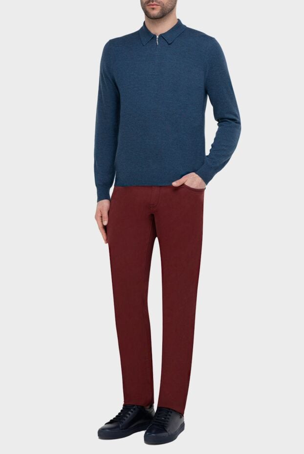 Gran Sasso wool polo with zip, simple cut and knitted texture 165464 - photo 2