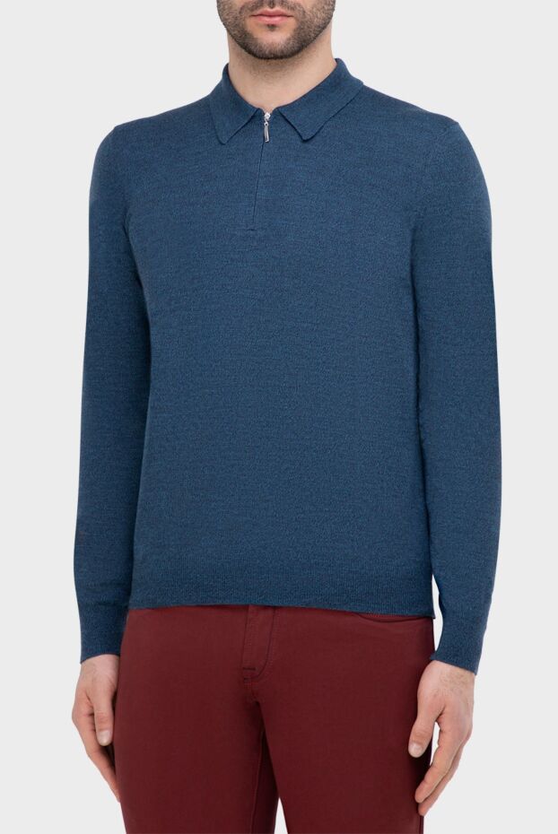 Gran Sasso wool polo with zip, simple cut and knitted texture 165464 - photo 3