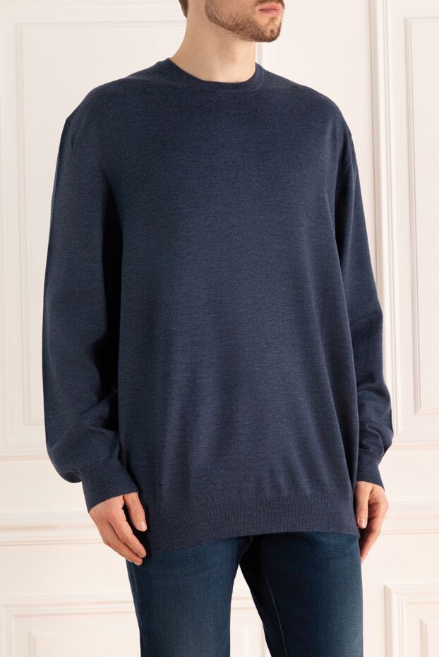 Gran Sasso graphite blue wool jumper with crew neck for men 165475 - photo 3