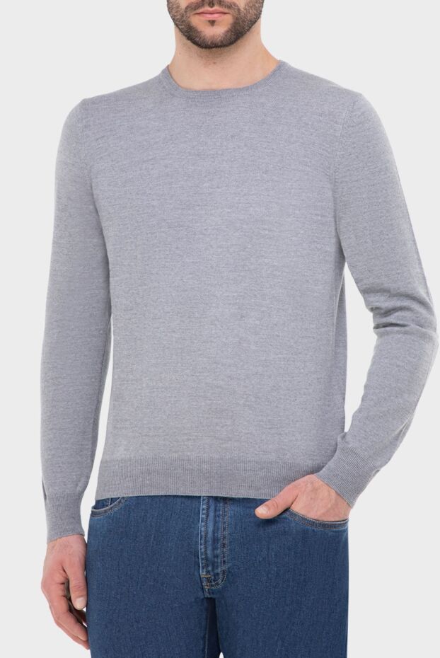 Gran Sasso basic grey wool jumper with a round neck 165491 - photo 3