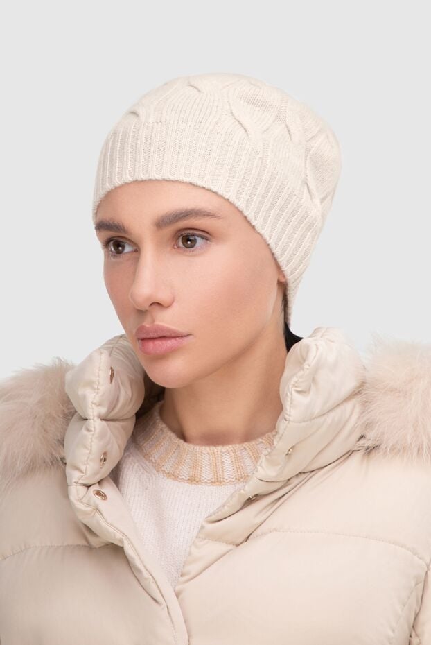 Gran Sasso beige cashmere hat for women 165515 - photo 2