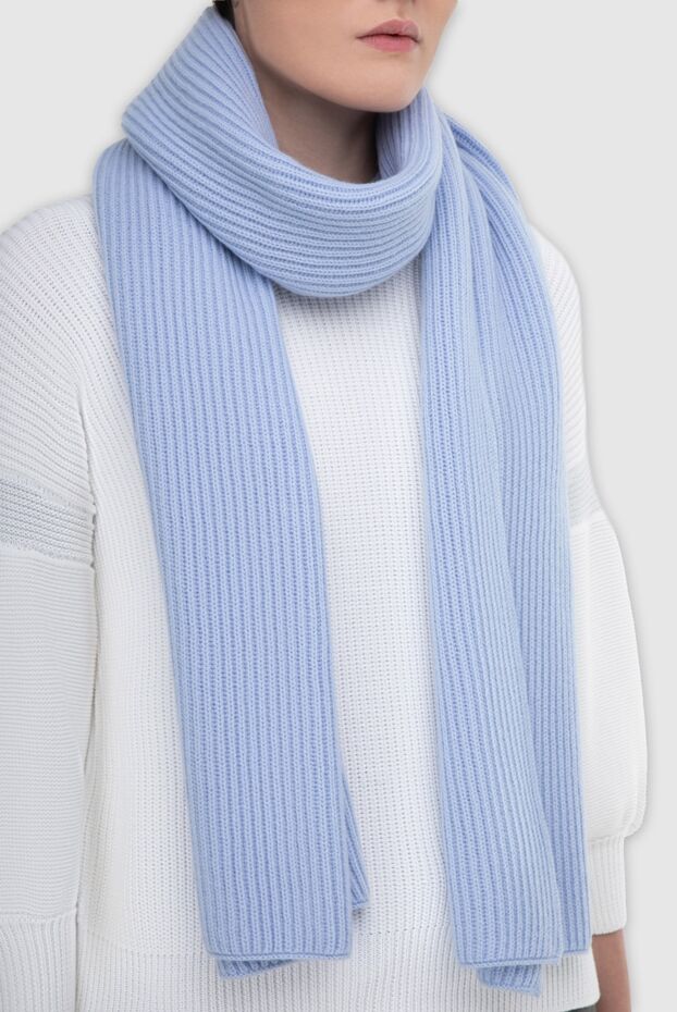 Gran Sasso woman blue cashmere scarf for women buy with prices and photos 165517 - photo 2