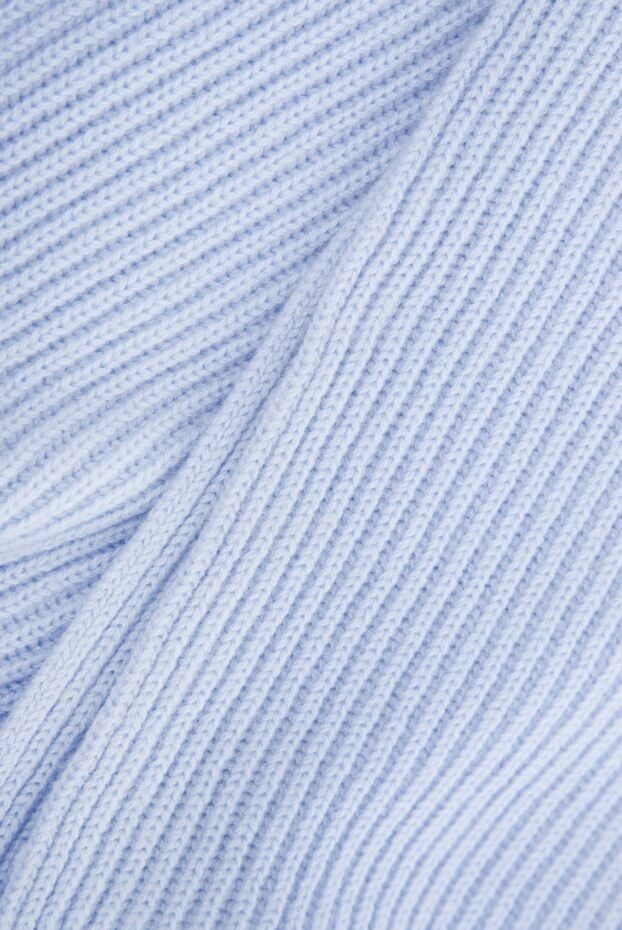 Gran Sasso women's cashmere blue scarf with textured knitting 165517 - photo 3