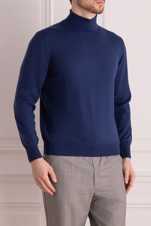 Gran Sasso deep blue classic wool turtleneck for men 165550 - photo 3