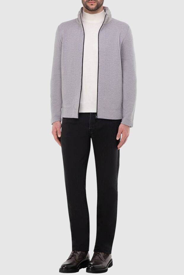 Gran Sasso men's grey sports jacket with contrasting zipper and collar 165567 - photo 2