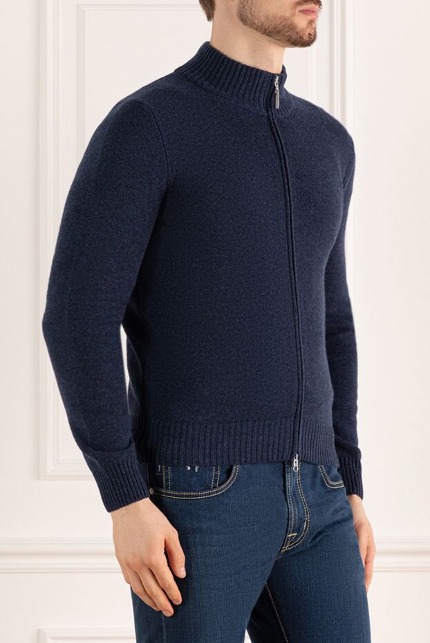 Gran Sasso mens dark blue zip-up cardigan 165579 - photo 3