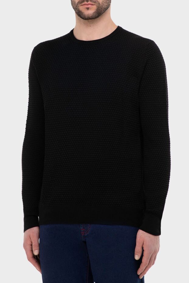 Gran Sasso men's wool jumper in a textured check with a dense structure 165624 - photo 3