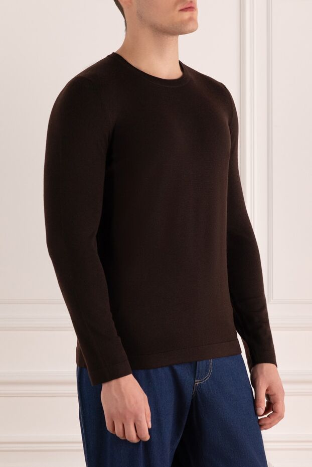 Gran Sasso brown wool and polyester jumper for men 165634 - photo 3