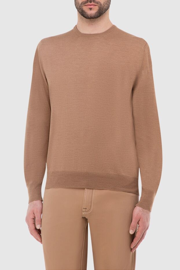 Gran Sasso caramel colored wool jumper with a classic cut and a round neck 165645 - photo 3