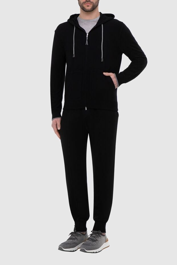 Gran Sasso men's sports suit made of wool, cashmere and viscose black 165658 - photo 2