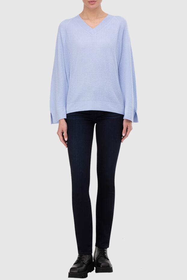 Gran Sasso woman blue cashmere jumper for women buy with prices and photos 165685 - photo 2