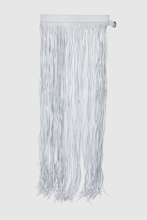 PRITCH London women's white leather belt with fringe 165902 - photo 3