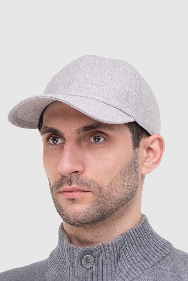 Enrico Mandelli man gray wool and cashmere cap for men buy with prices and photos 165954 - photo 2