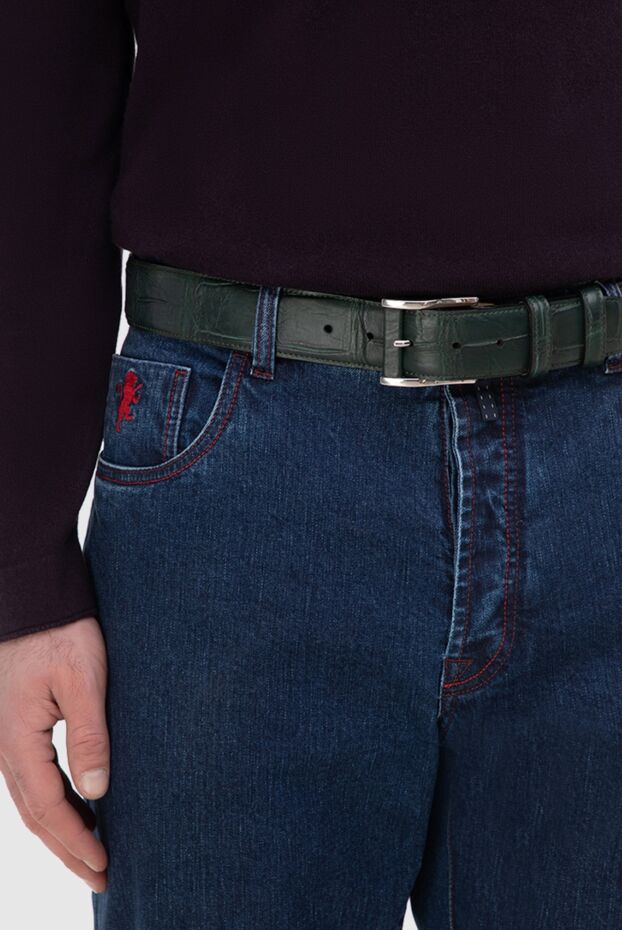 Cesare di Napoli man green crocodile leather belt for men buy with prices and photos 165982 - photo 2