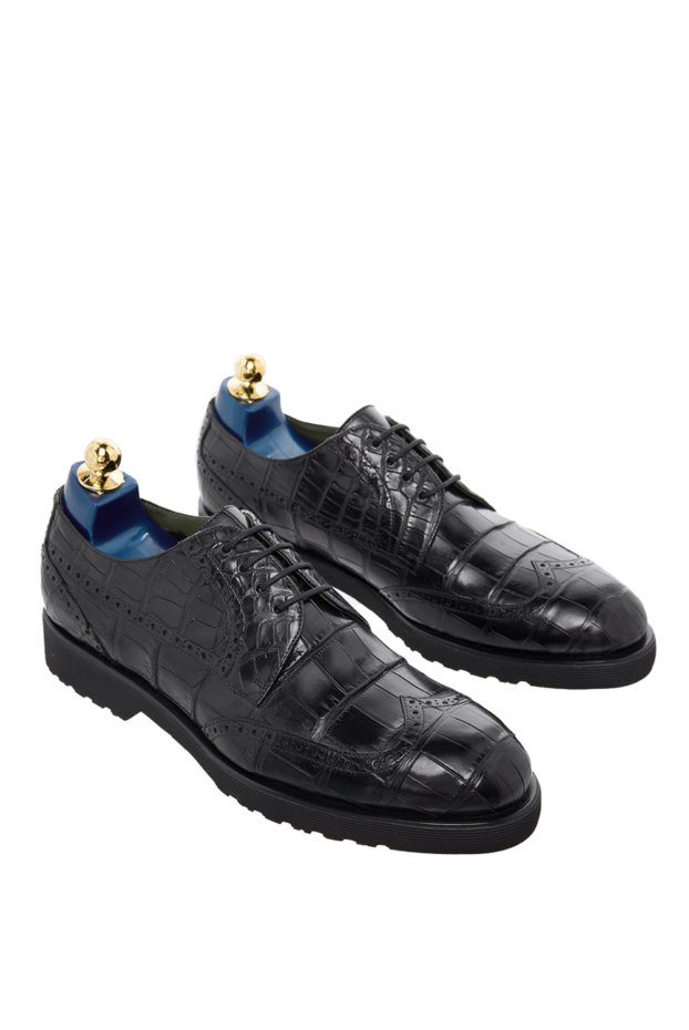 Tardini classic wingtip brogues made of genuine black alligator leather 166000 - photo 3