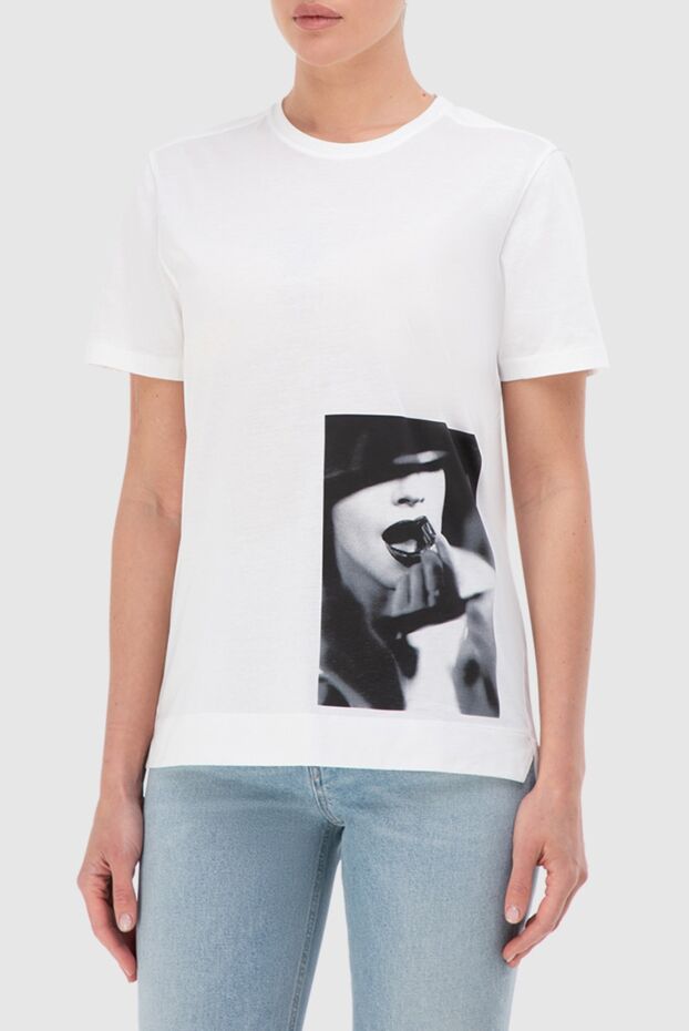 Limitato t-shirt cotton white women's with a photo print at the bottom 166061 - photo 3