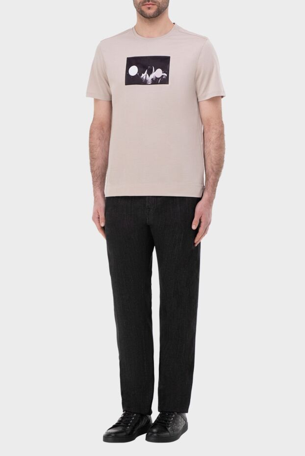 Limitato men's beige cotton t-shirt with print 166068 - photo 2