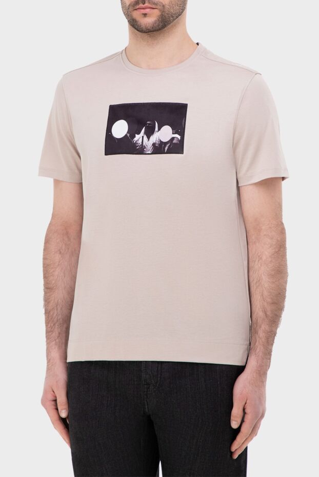 Limitato men's beige cotton t-shirt with print 166068 - photo 3