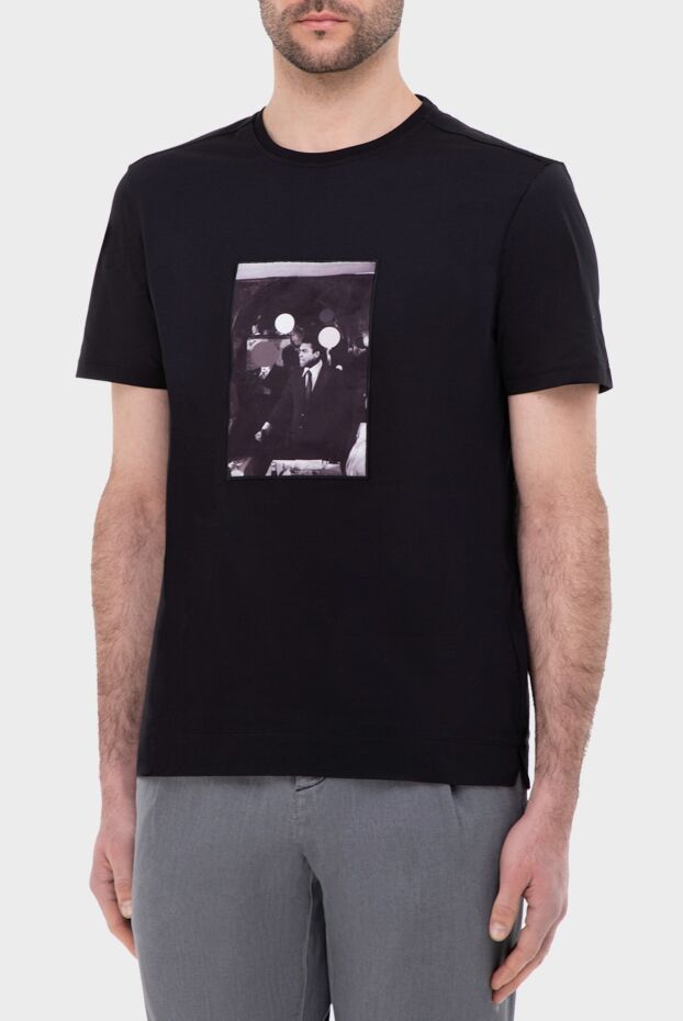 Limitato dark blue t-shirt with art print in the style of vintage chronicles 166074 - photo 3