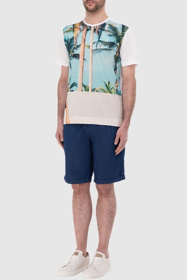Limitato men's white t-shirt with a summer motif and an image of palm trees against the sky 166077 - photo 2
