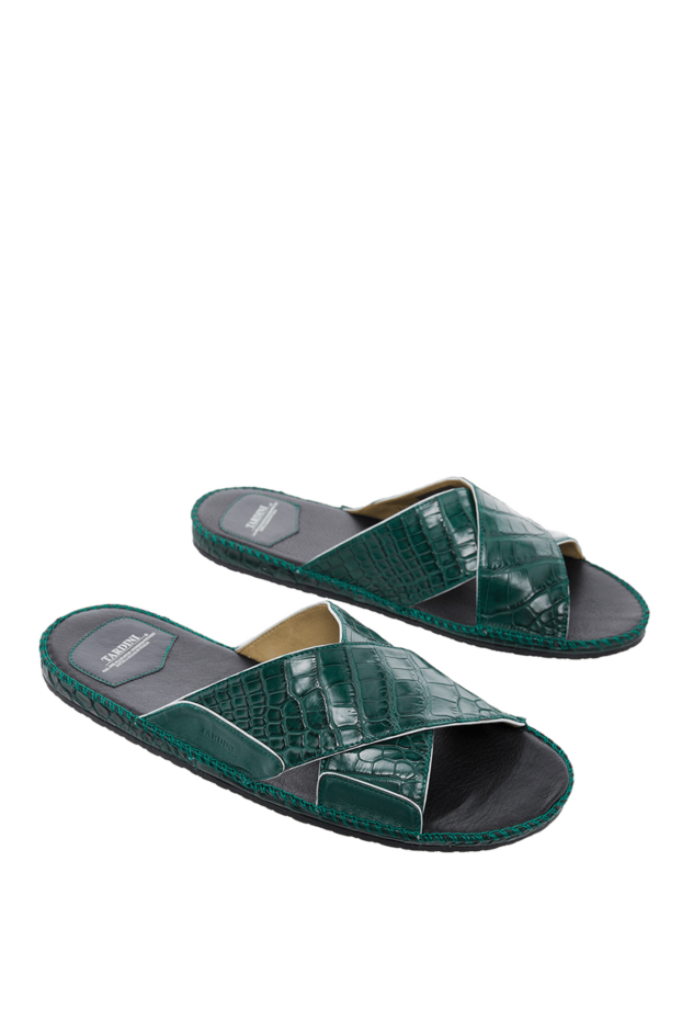 Tardini green alligator leather flip flops for men 166088 - photo 3