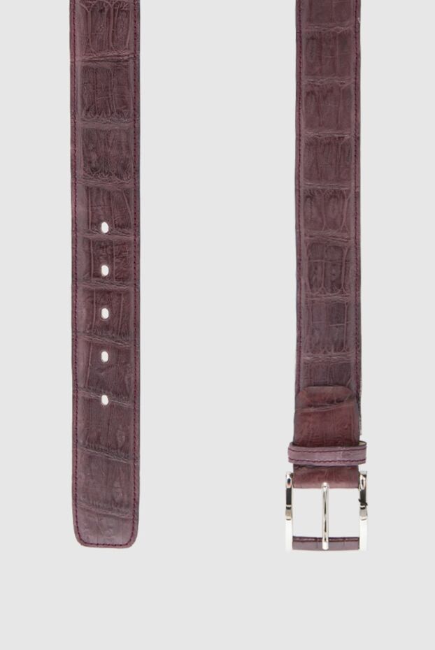 Tardini purple-burgundy embossed crocodile leather belt for men 166091 - photo 3