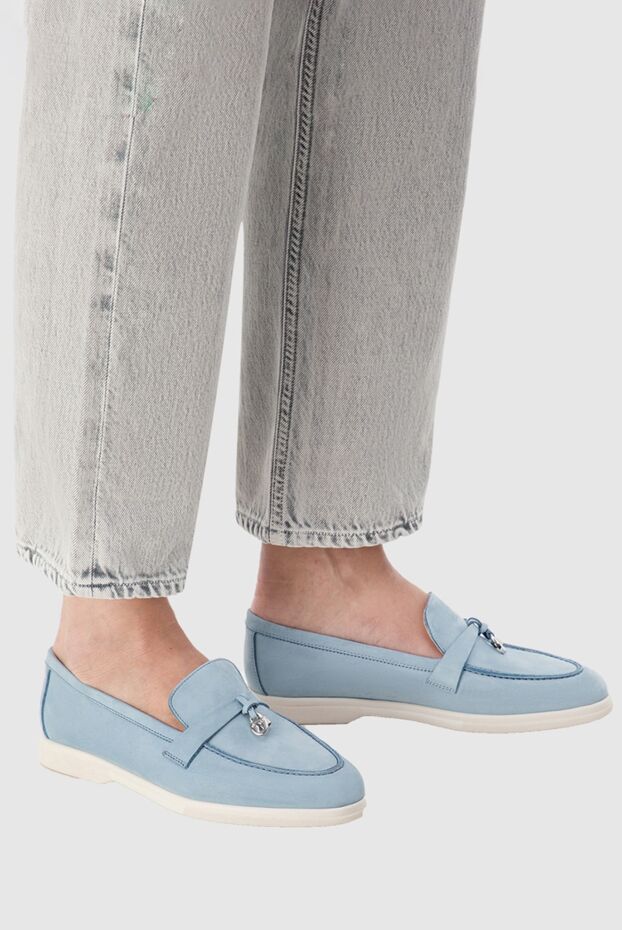 Cesare di Napoli woman blue nubuck loafers for women buy with prices and photos 166099 - photo 2