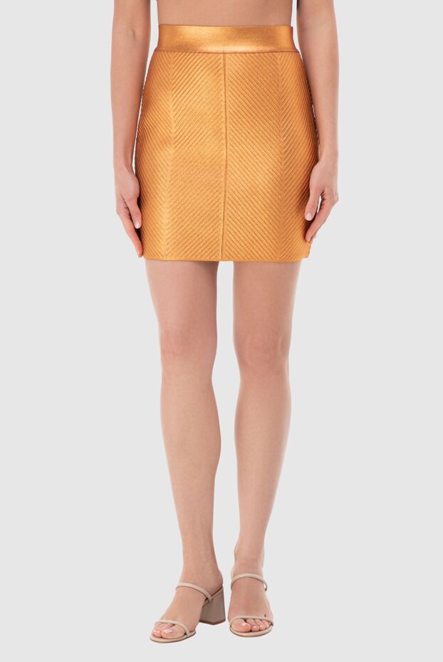 Herve Leger a figured skirt with a textured surface and shine in a copper shade 166170 - photo 3