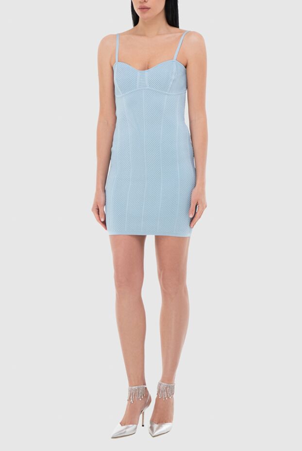 Herve Leger blue textured dress on straps women's 166172 - photo 2