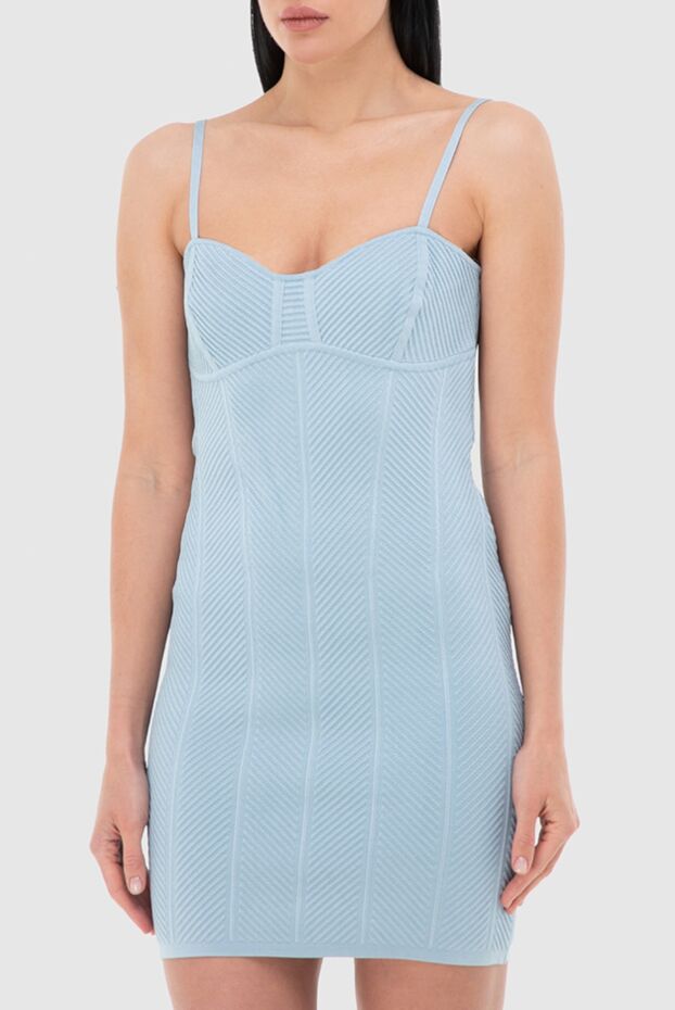 Herve Leger blue textured dress on straps women's 166172 - photo 3